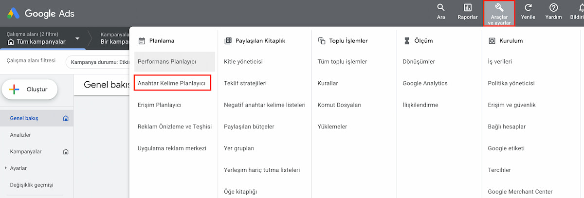 google keyword planner