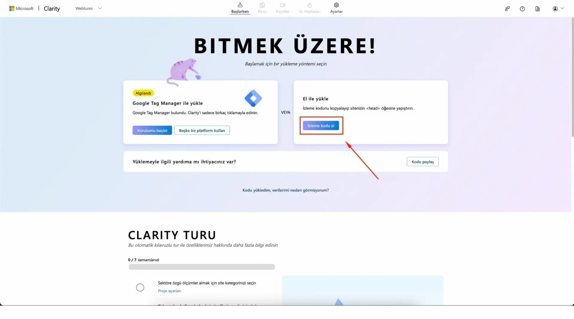 microsoft clarity kod 1