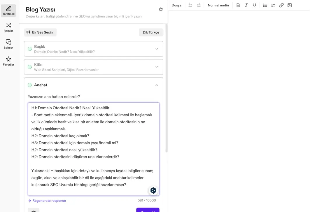 jasper ai ile blog yazısı oluşturma